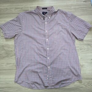 Saddlebred Button Shirt Mens XL Blue Red White Check